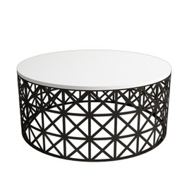 Hanah Home Selin Metal Ferforje Blanco y Negro